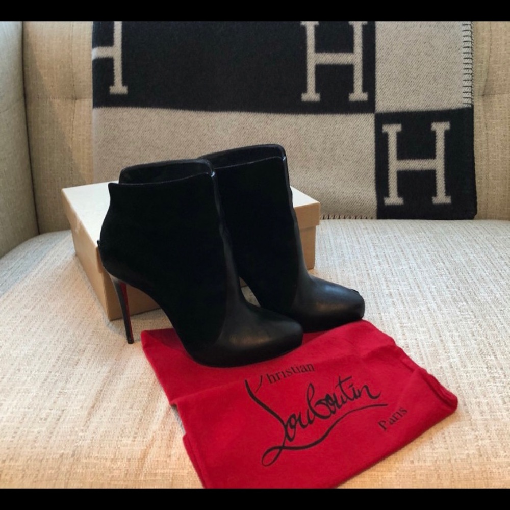 Christian Louboutin mid-calf leather/suede boots